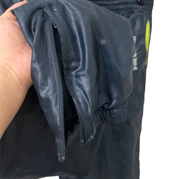 90s Le Coq Sportif Navy Lime Green Windbreaker Jacket Pants 2 Pc Set Size Small - Picture 10 of 13